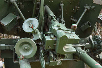 Close-up of old machine part