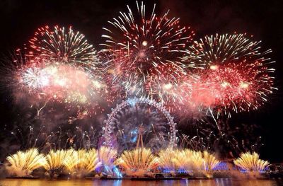 Low angle view of firework display