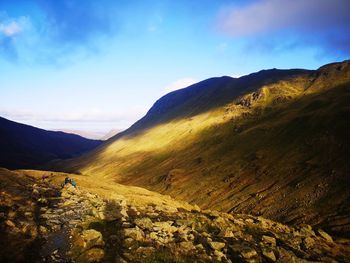 Scenic view of mountains against sky