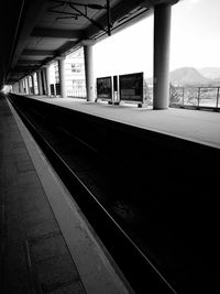 Empty railroad station platform