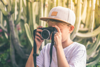 Portrait of man photographing