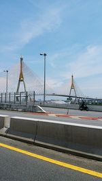 View of suspension bridge against sky