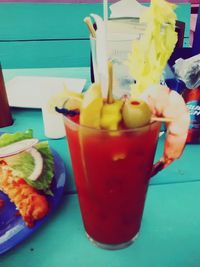 Close-up of drink on table