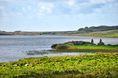 Scenic view of river against sky