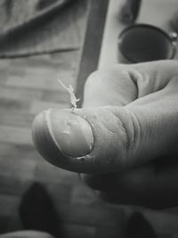 Close-up of man holding ice cream