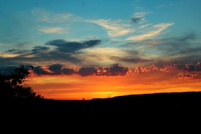 Scenic view of silhouette landscape against sky during sunset