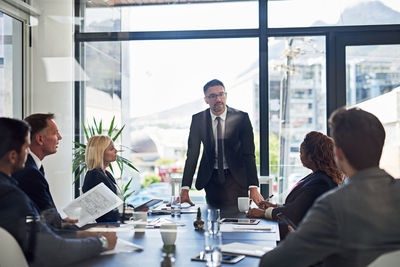 Business colleagues working at office