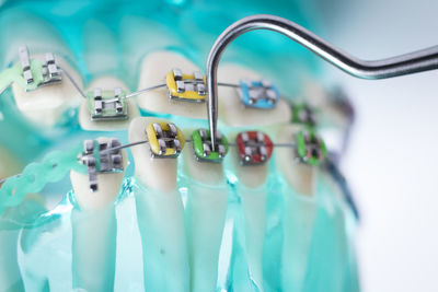 Close-up of artificial teeth