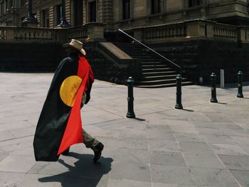 Woman walking in city