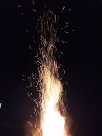 Firework display at night