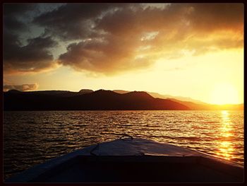 Scenic view of sea at sunset