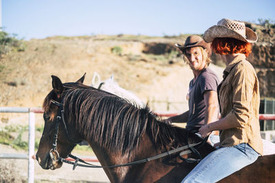 People riding horse