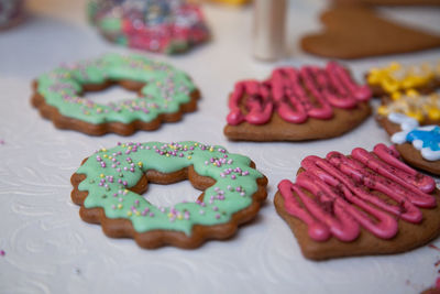 Close-up of cake on table