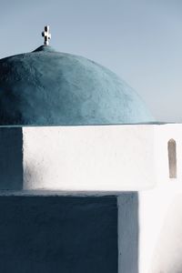 Low angle view of lighthouse against clear sky