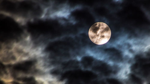 Low angle view of moon in sky