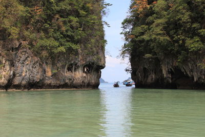 Boating at calm sea