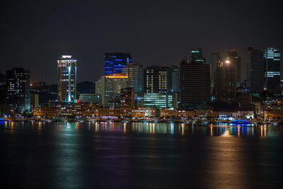 Illuminated city at night