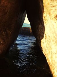 Rock formation in sea