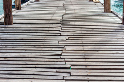 High angle view of wooden staircase