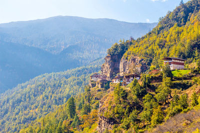 Scenic view of mountain range against sky