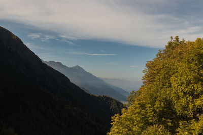 Scenic view of mountains against sky