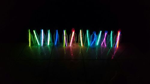 Colorful lights in row