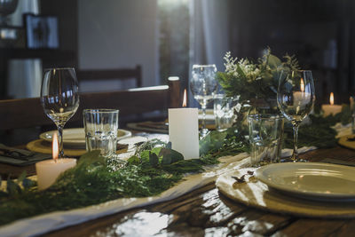 Place setting on table