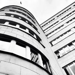 Low angle view of modern building against sky