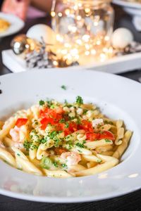 Close-up of food served in plate
