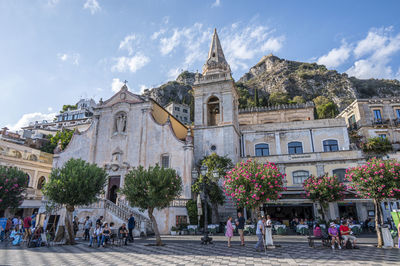 The main squarre in taormina with a beautiful church
