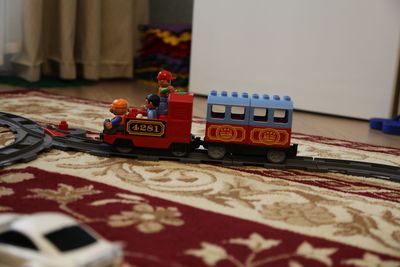 Close-up of toy on table at home
