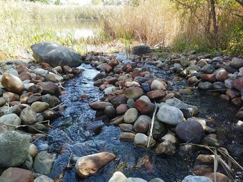 Pebbles in water