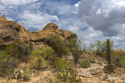 Scenic view of rocky mountains against sky