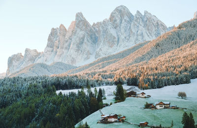 Panoramic view of snowcapped mountains against sky