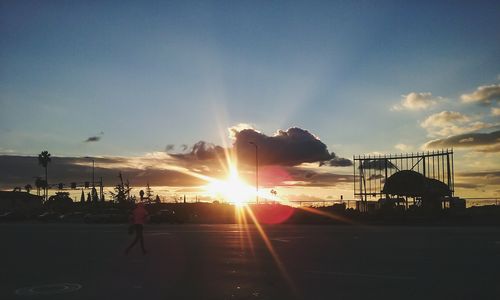 Sun shining through clouds