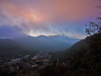 Scenic view of mountains against sky