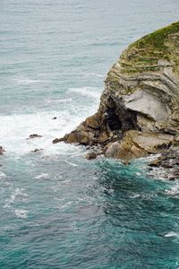 Rock formation in sea