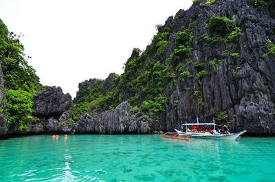 View of boat in sea