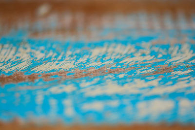 Full frame shot of blue wooden floor