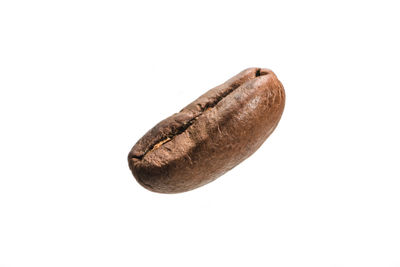 High angle view of bread against white background