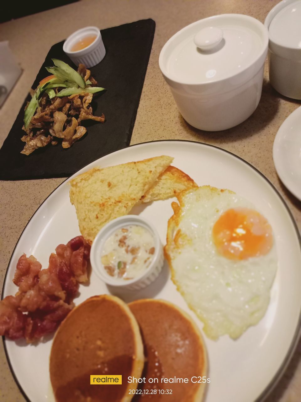 food and drink, food, healthy eating, meal, breakfast, plate, table, dish, egg, indoors, meat, wellbeing, no people, freshness, high angle view, cuisine, tableware, lunch, bowl, fast food, supper, fried, fried egg, brunch, still life, vegetable, drink
