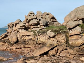 Low angle view of rock formation