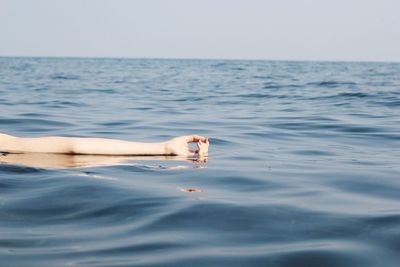 Low section of person in sea