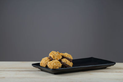 Close-up of food on table