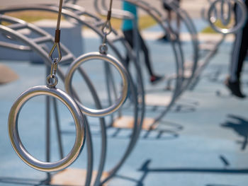 Close-up of bicycle on table