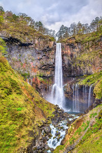 Scenic view of waterfall