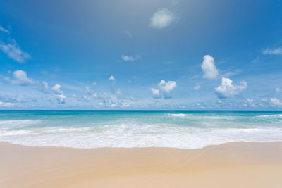 Scenic view of beach against sky