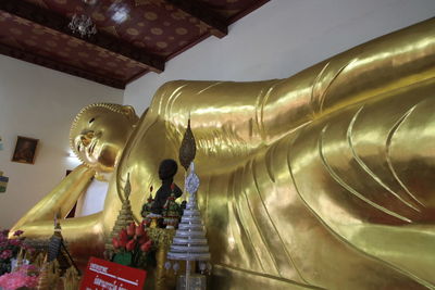 Low angle view of statue at temple