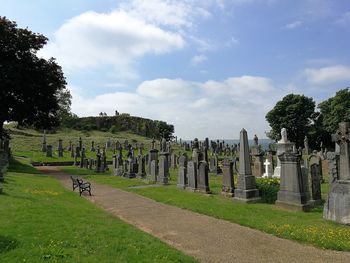 View of cemetery against sky