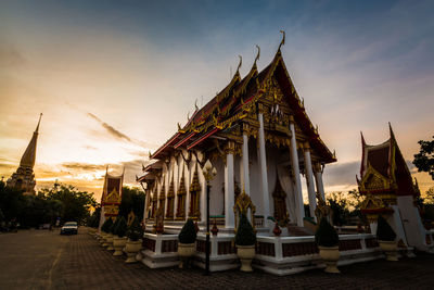 Panoramic view of temple building against sky